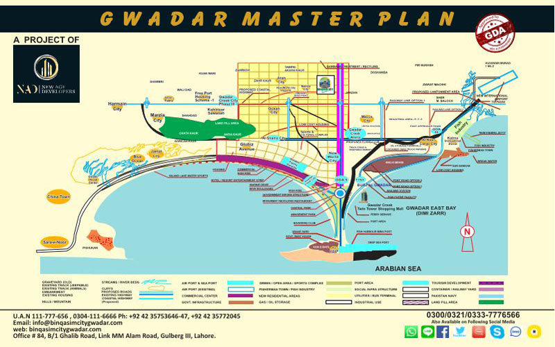 Bin Qasim City Gwadar map